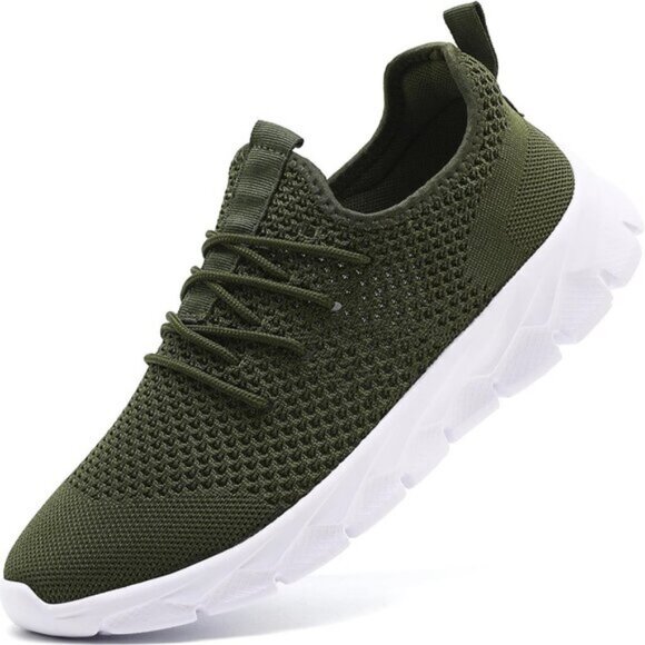 ⚡Mens Green/White Running Fashion Tennis Walking Lightweight Athletic Sneakers - Picture 1 of 7
